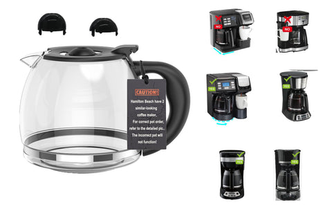 CUPALL 12-Cup glass carafe for Hamilton Beach fits 49902/04