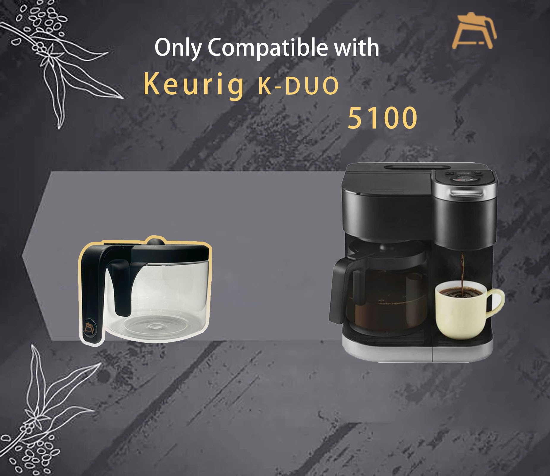 Cupall K-Duo 5100 compatibility label on carafe.