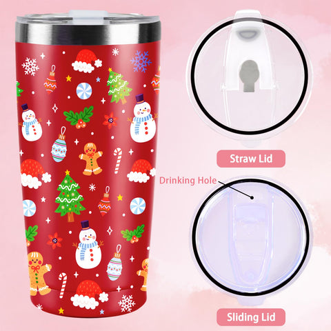CUPLOOV candy-cane design tumbler, seasonal flair for beverages.