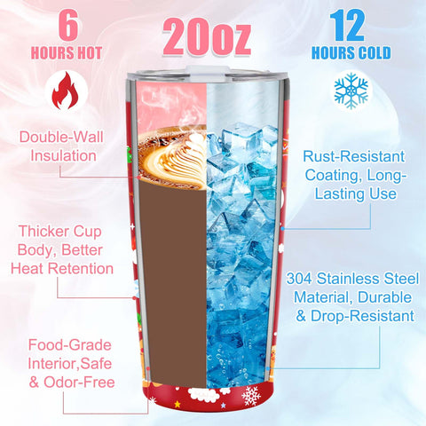 CUPLOOV red tumbler UV-printed pattern, tactile festive feel.