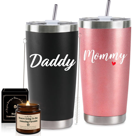 Cuploov rose gold tumbler with mummy engraving, ideal for on-the-go hot coffee