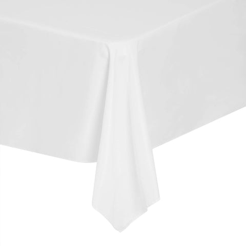 Cupuamon white tablecloth with neat hem adds refined detail to tables