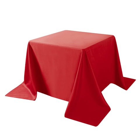 Cupuamon 70x70 red square tablecloth close-up of hem and edges