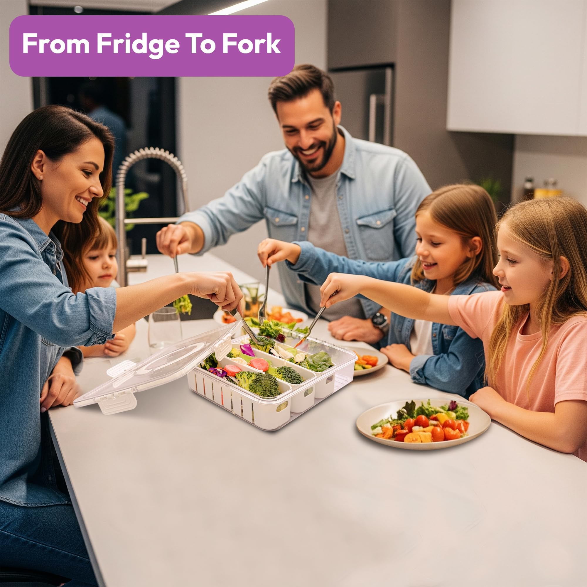 Curiocuterie fridge organization tray keeping produce accessible