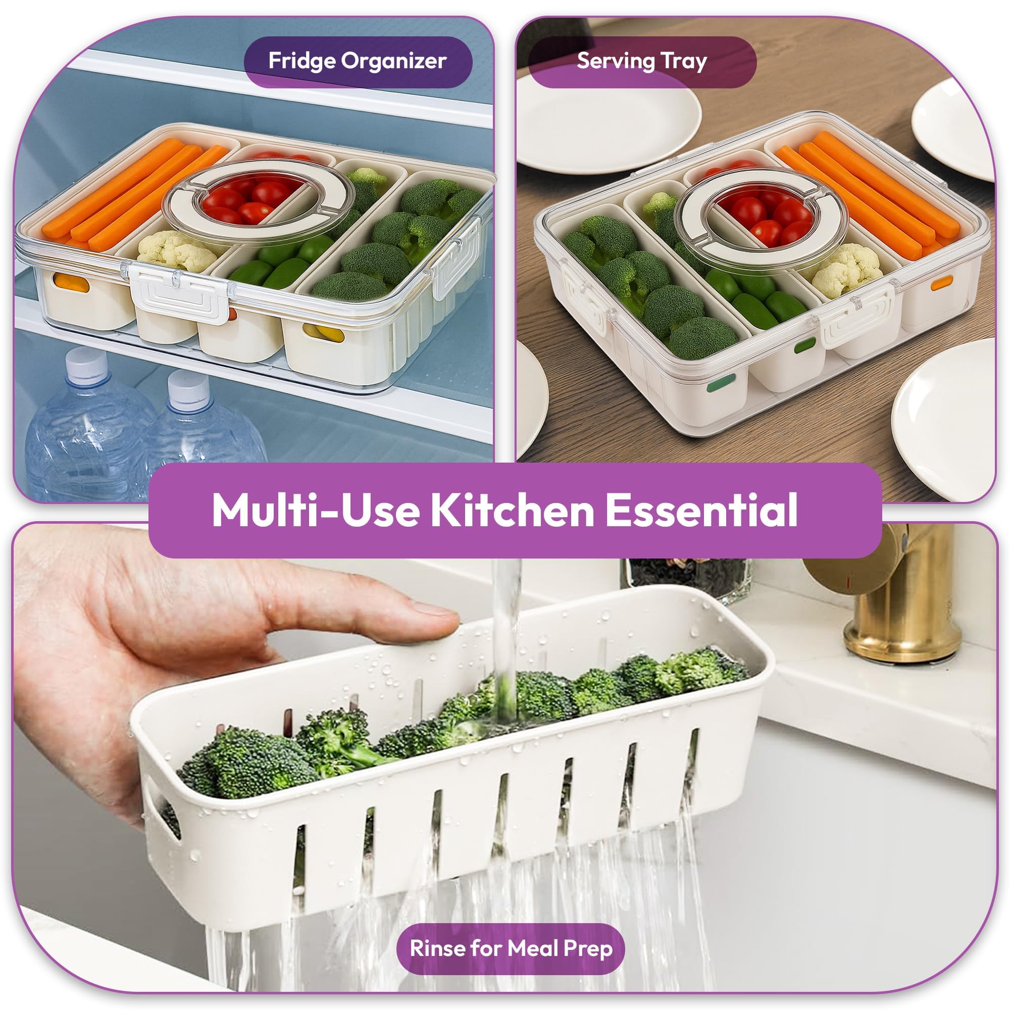 Curiocuterie vegetable storage with stackable design saves fridge space