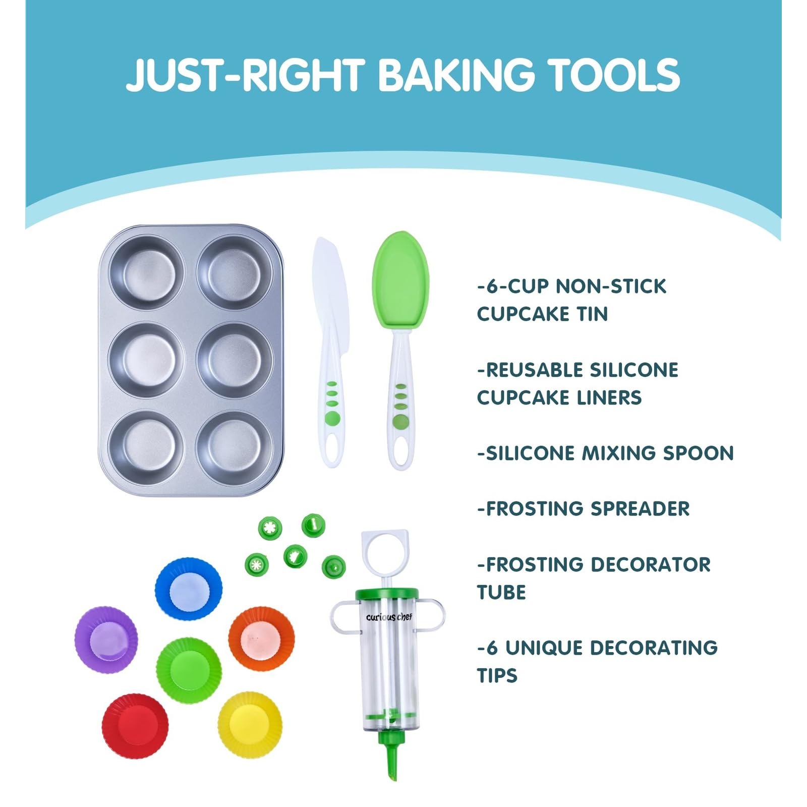 Curious Chef decorating tips set for simple cupcake designs.