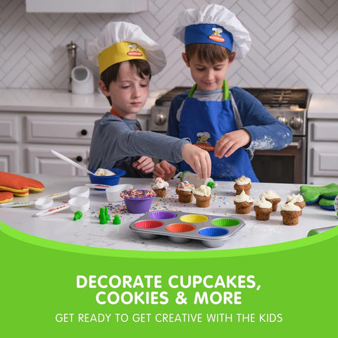 Curious Chef frosting spreader for smooth frosting on cupcakes.