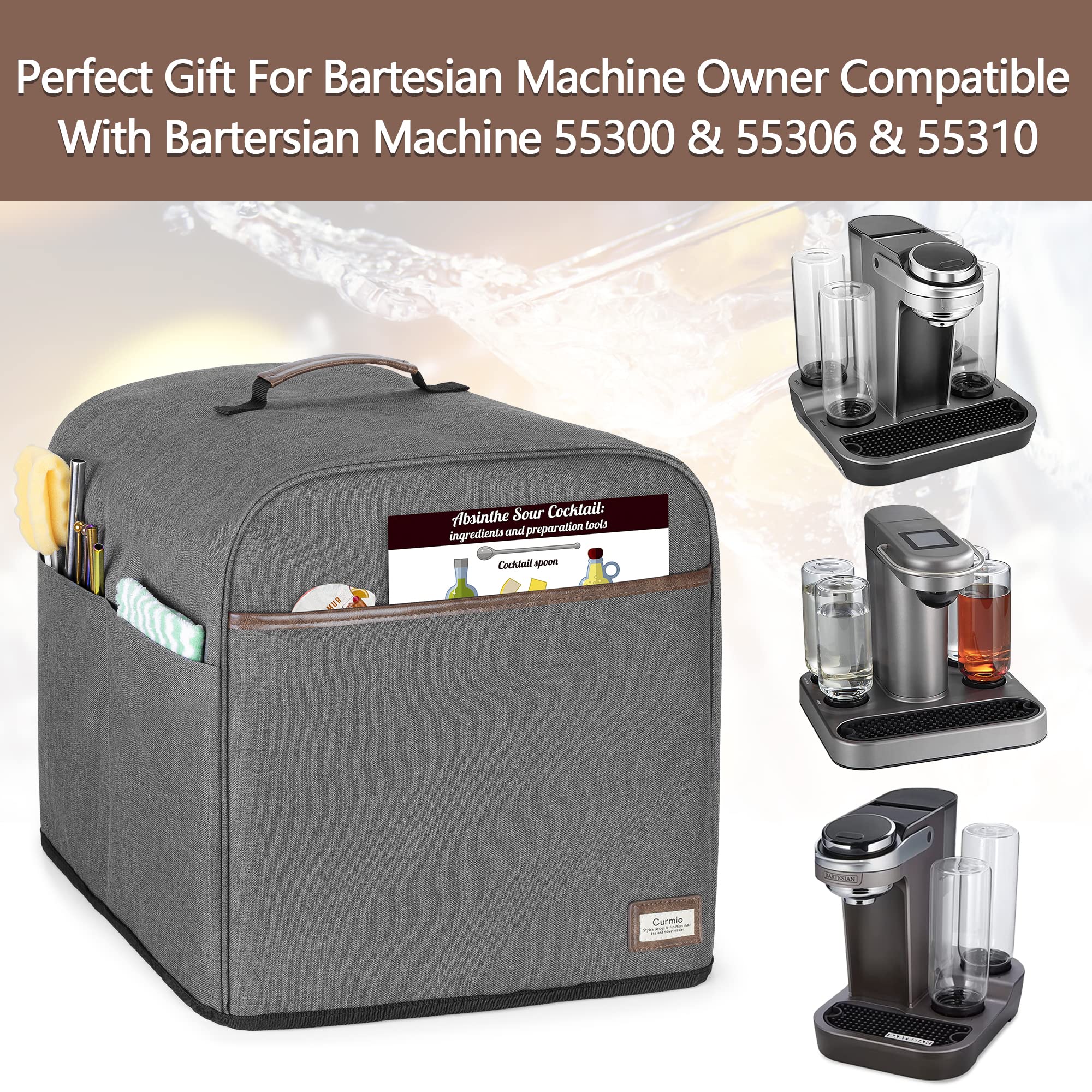 CURMIO dust cover for Bartesian Professional showing pockets and stable silhouette