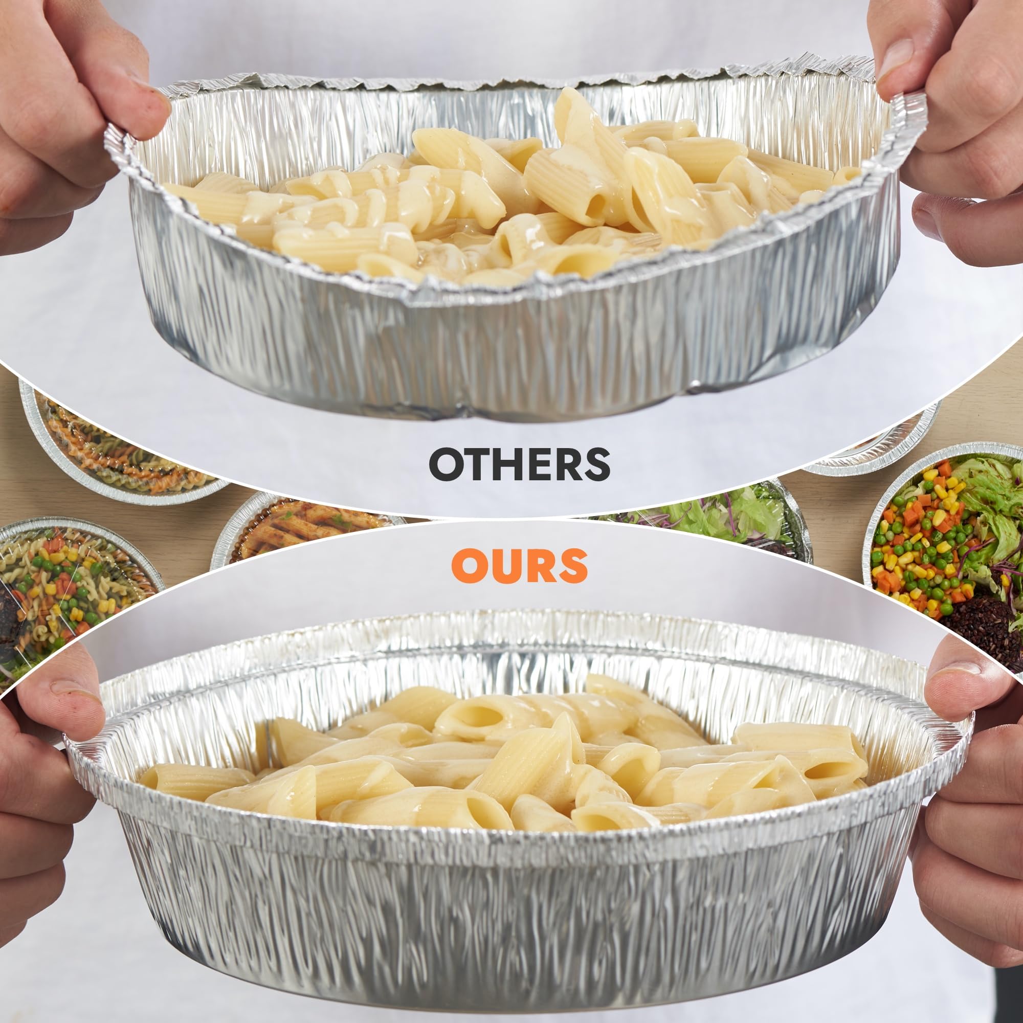 CURTA easy-clean foil pans for reuse or simple disposal after use.