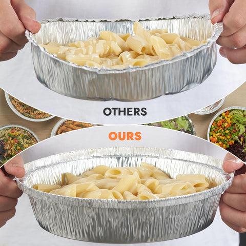 CURTA easy-clean foil pans for reuse or simple disposal after use.