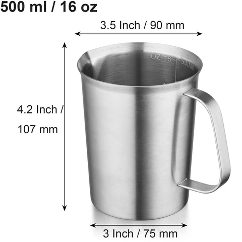 Curta cup shows engraved oz and ml marks for quick, accurate measuring.