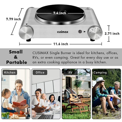 CUSIMAX durable cast-iron cooktop withstands frequent use