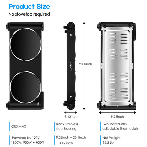 Cusimax ceramic glass cooktop close-up showing even heat surface