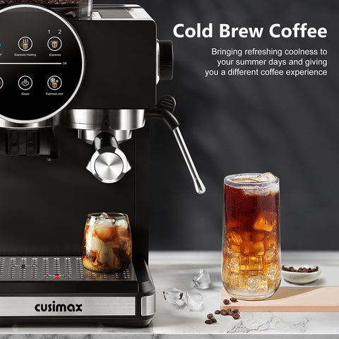 Cusimax customizable settings – adjust grind time and cup size.