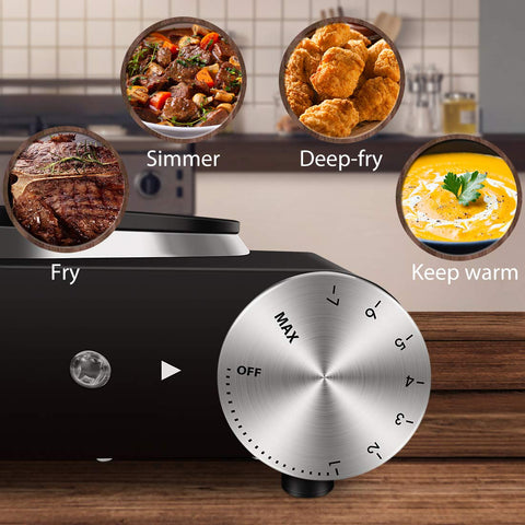 CUSIMAX cast iron top highlighting durable surface for even heating.