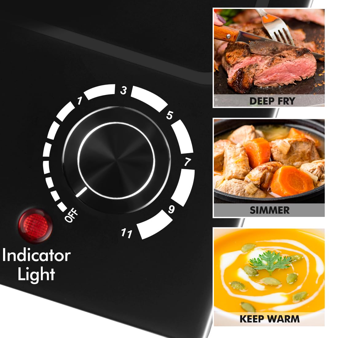 CUSIMAX hot plate anti-skid feet keep cooking stable on slick countertops