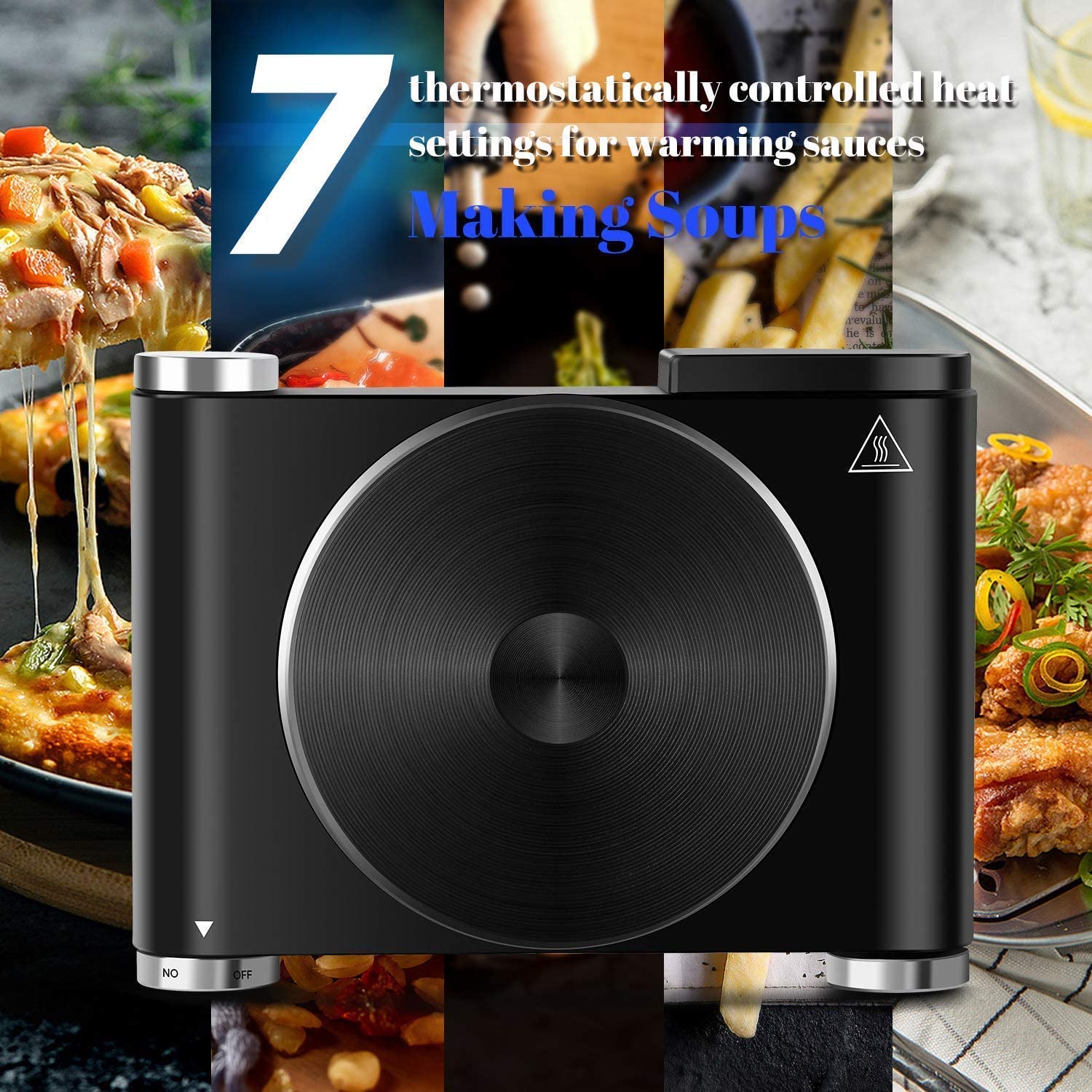 CUSIMAX hot plate in camping or dorm setup highlights portable use.