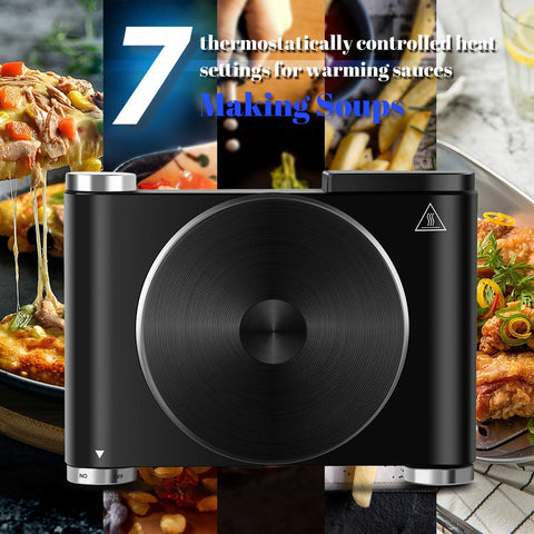CUSIMAX hot plate in camping or dorm setup highlights portable use.