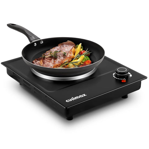 CUSIMAX hot plate compact stainless steel body heats quickly for small kitchens