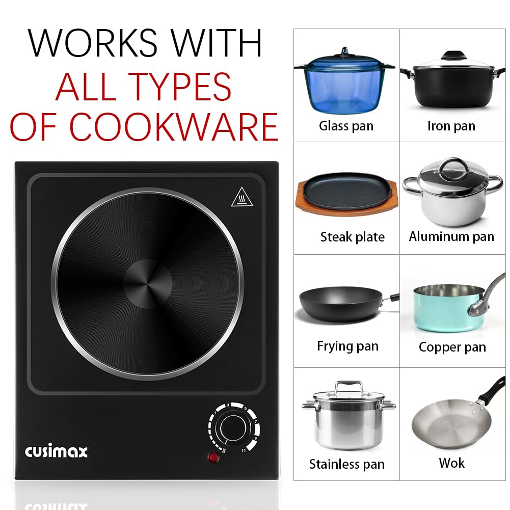 CUSIMAX hot plate 1500W delivers fast heat for quick meals