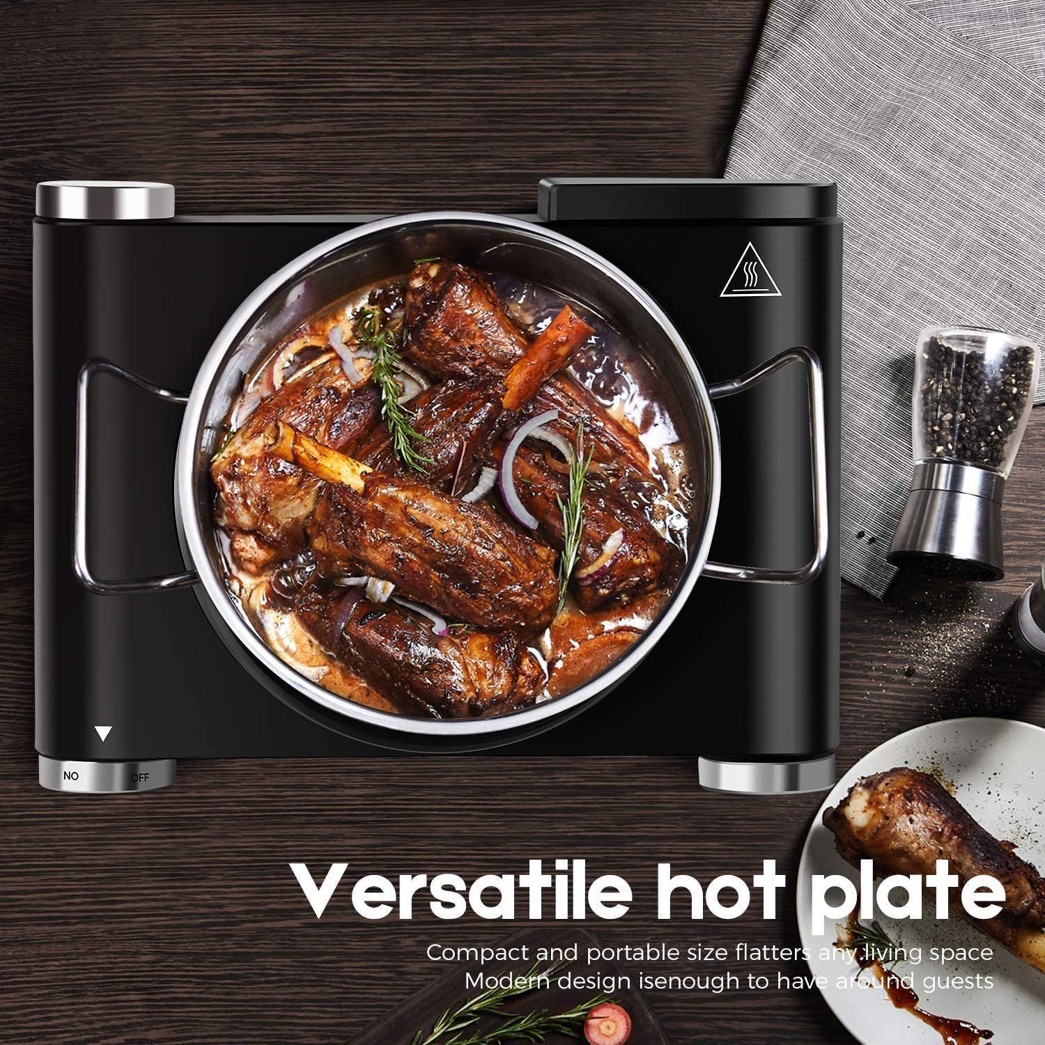 CUSIMAX hot plate safety indicator lights and overheat protection for peace of mind.