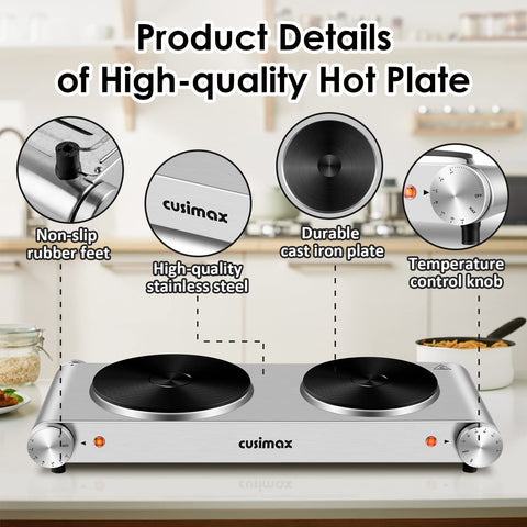 CUSIMAX stainless steel body with non-slip feet for stability