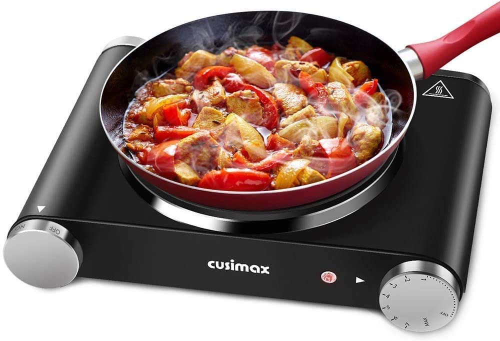 CUSIMAX hot plate top view shows compact, portable design for small spaces.