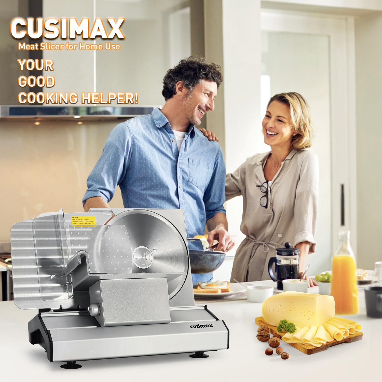 CUSIMAX 200W motor powers smooth, consistent slicing