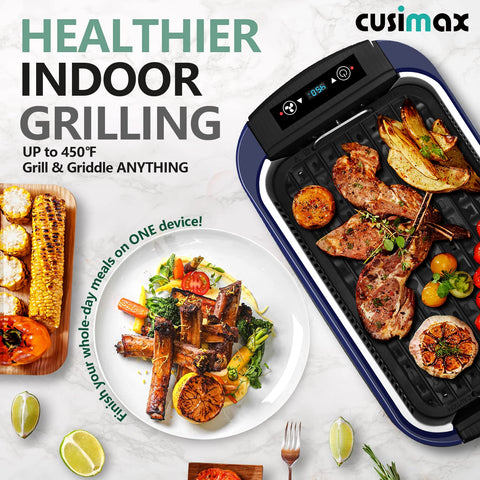 CUSIMAX non-stick removable plates for easy cleanup after cooking.