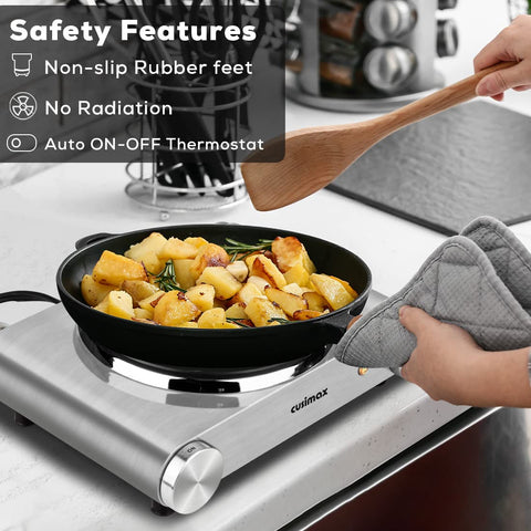 CUSIMAX portable hot plate ideal for dorms, offices, and camping