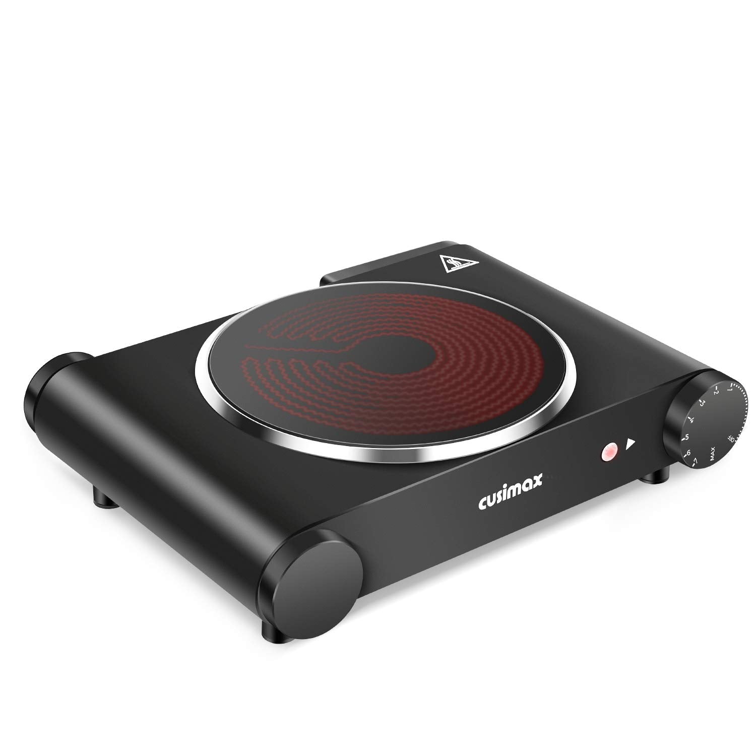 Cusimax portable electric stove front view highlighting compact design for small kitchens.