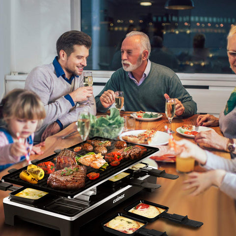 CUSIMAX Raclette Grill portable and easy to clean for gatherings