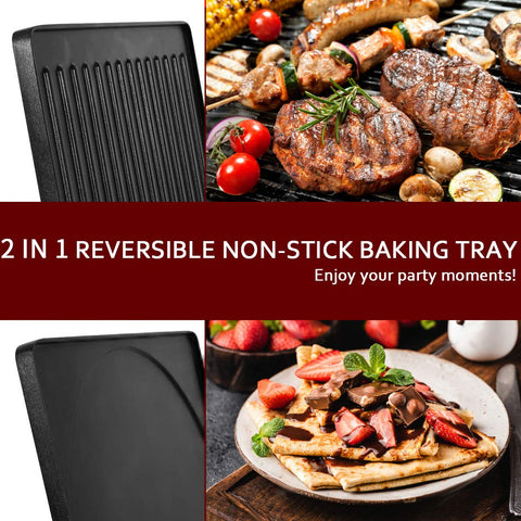 CUSIMAX Raclette Grill with grooved surface highlights grill marks and fat drainage