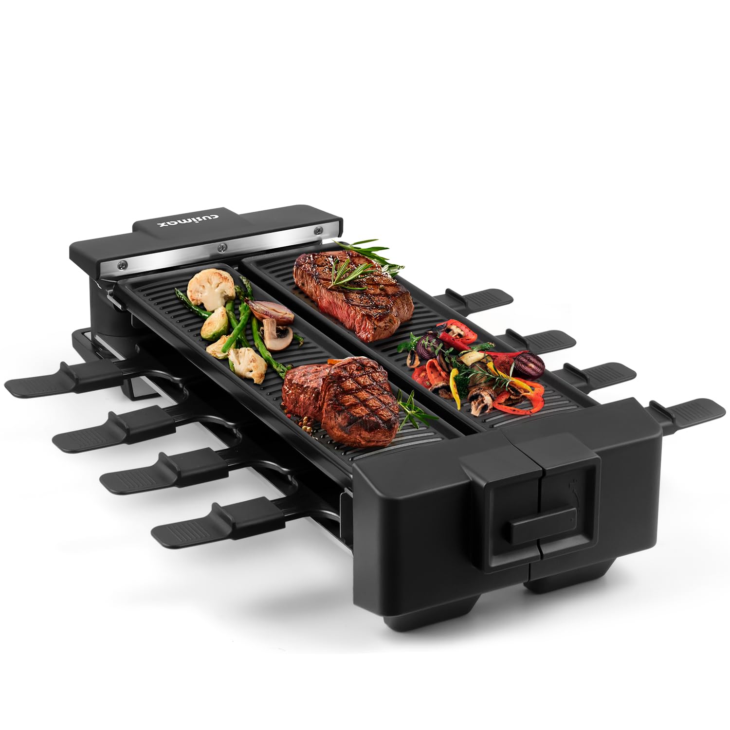 CUSIMAX raclette grill rotation feature enabling interactive dining experiences