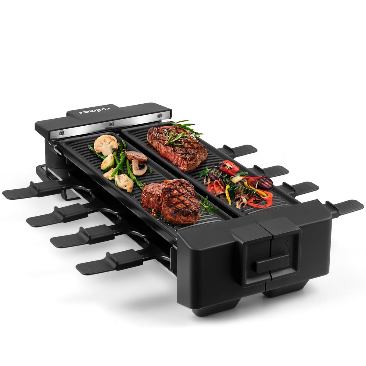 CUSIMAX raclette grill rotation feature enabling interactive dining experiences
