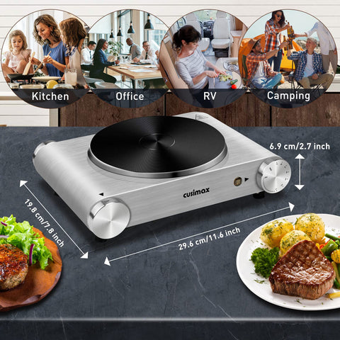 CUSIMAX safety auto-shutoff ensures worry-free cooking when unattended.