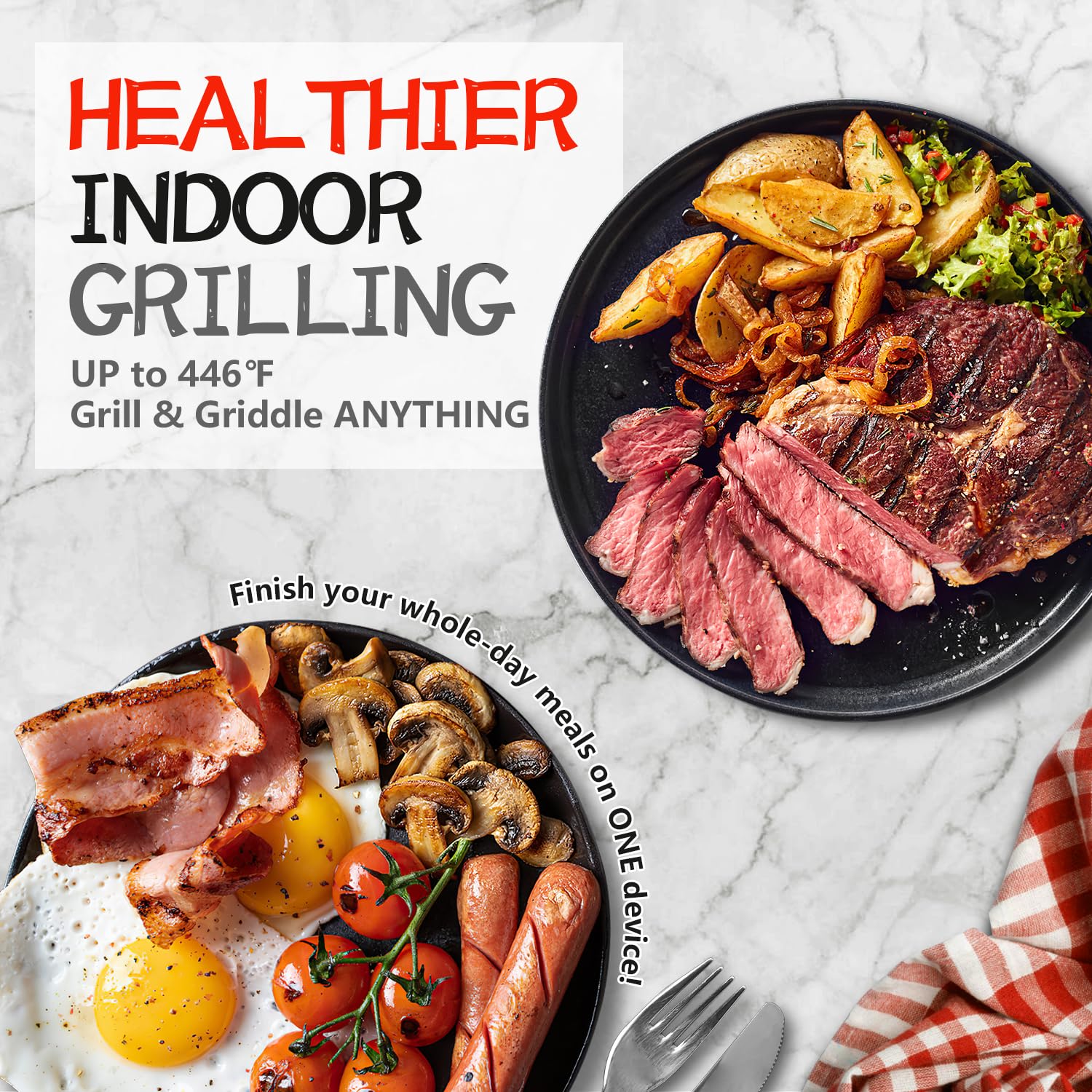 CUSIMAX smokeless indoor grill griddle plate ideal for eggs and pancakes