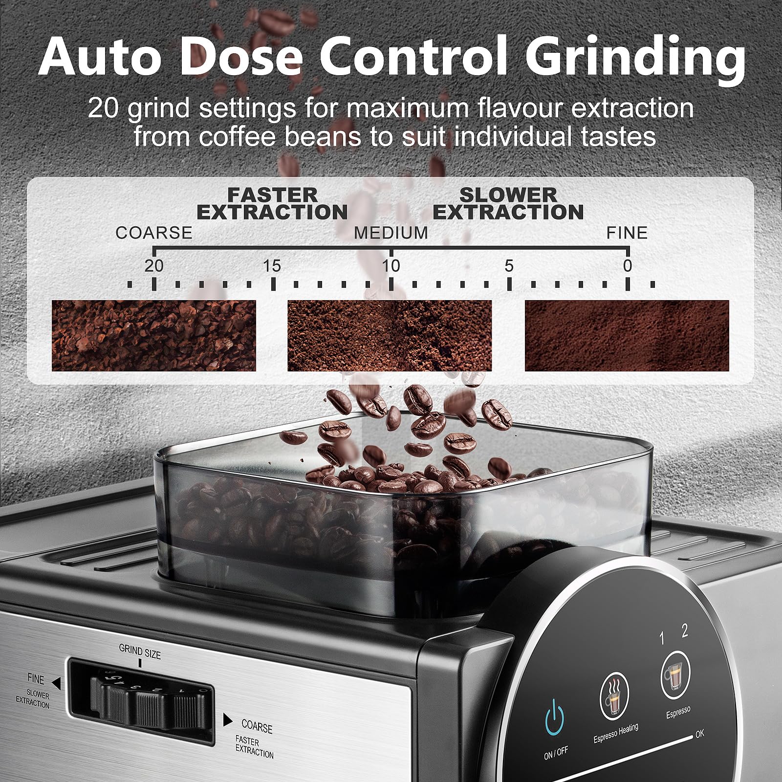Cusimax steam wand frother – creamy microfoam for lattes and cappuccinos.