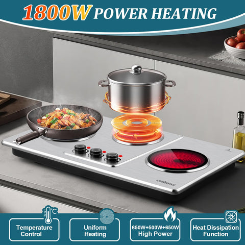 Cusimax temperature control knob showing precise heat levels for versatile cooking