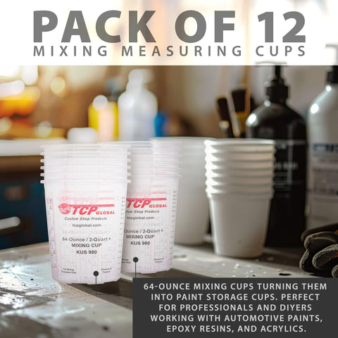 Custom Shop auto body use cups with compatible paints and stains.