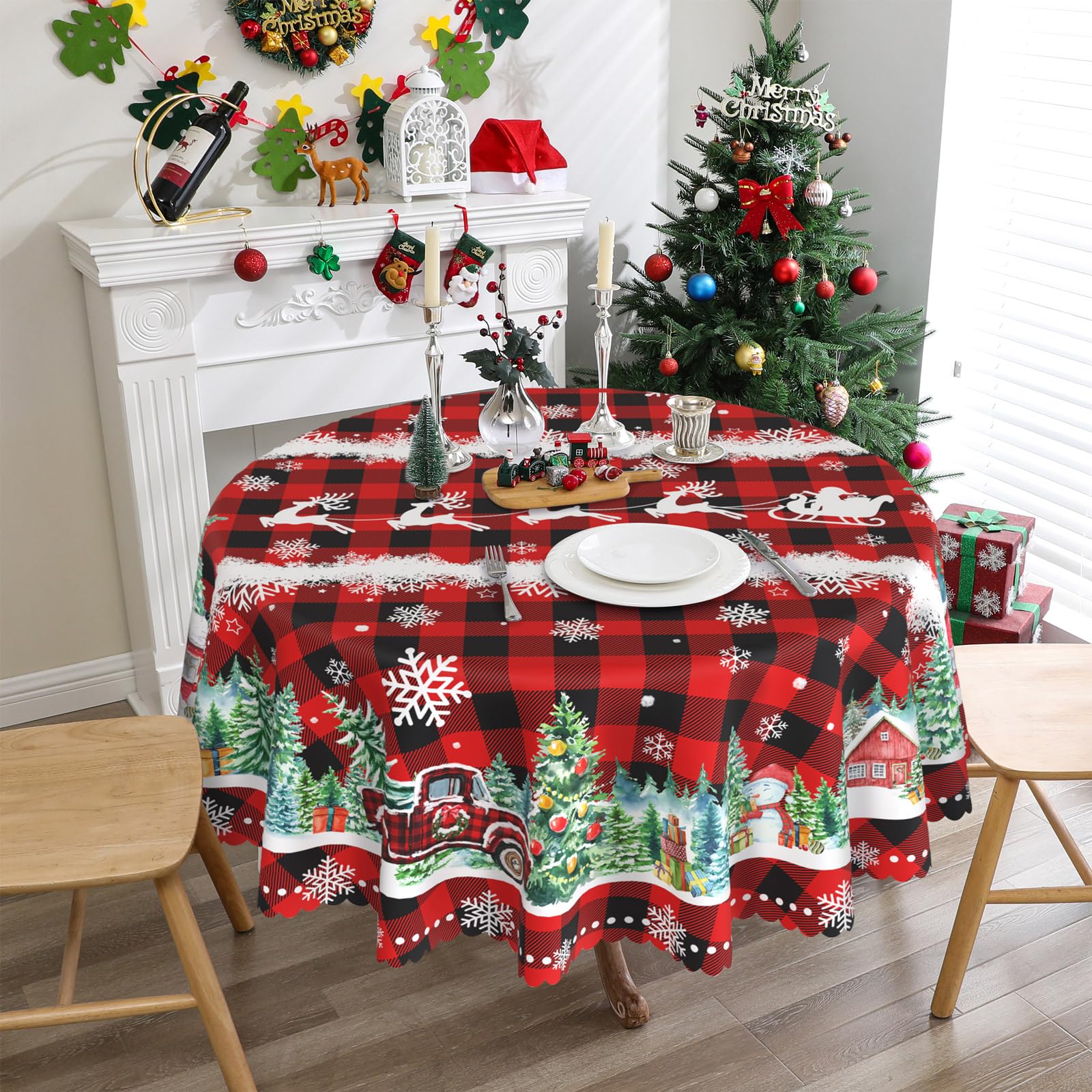 Cusugbaso buffalo plaid pattern close-up highlighting vivid colors for holiday styling.