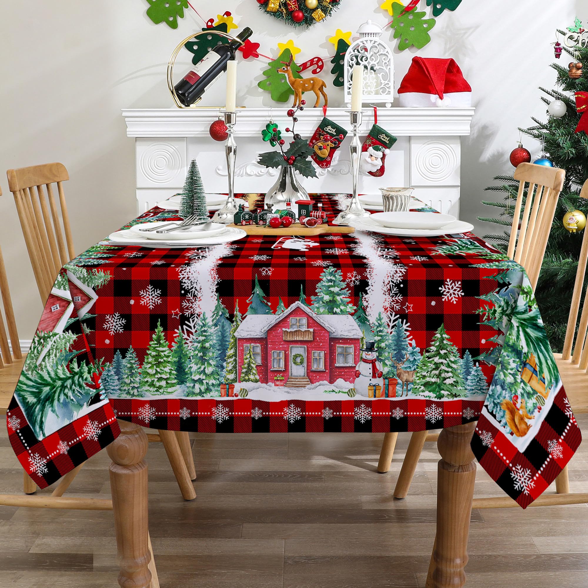 Cusugbaso buffalo plaid table decor for gatherings