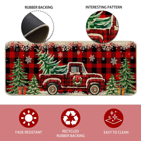 cusugbaso farmhouse truck red kitchen mat 17x27 ideal for entryways and kitchens