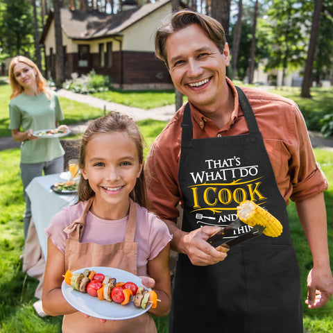 Cusugbaso Father's Day chef apron enhances grilling and kitchen tasks.