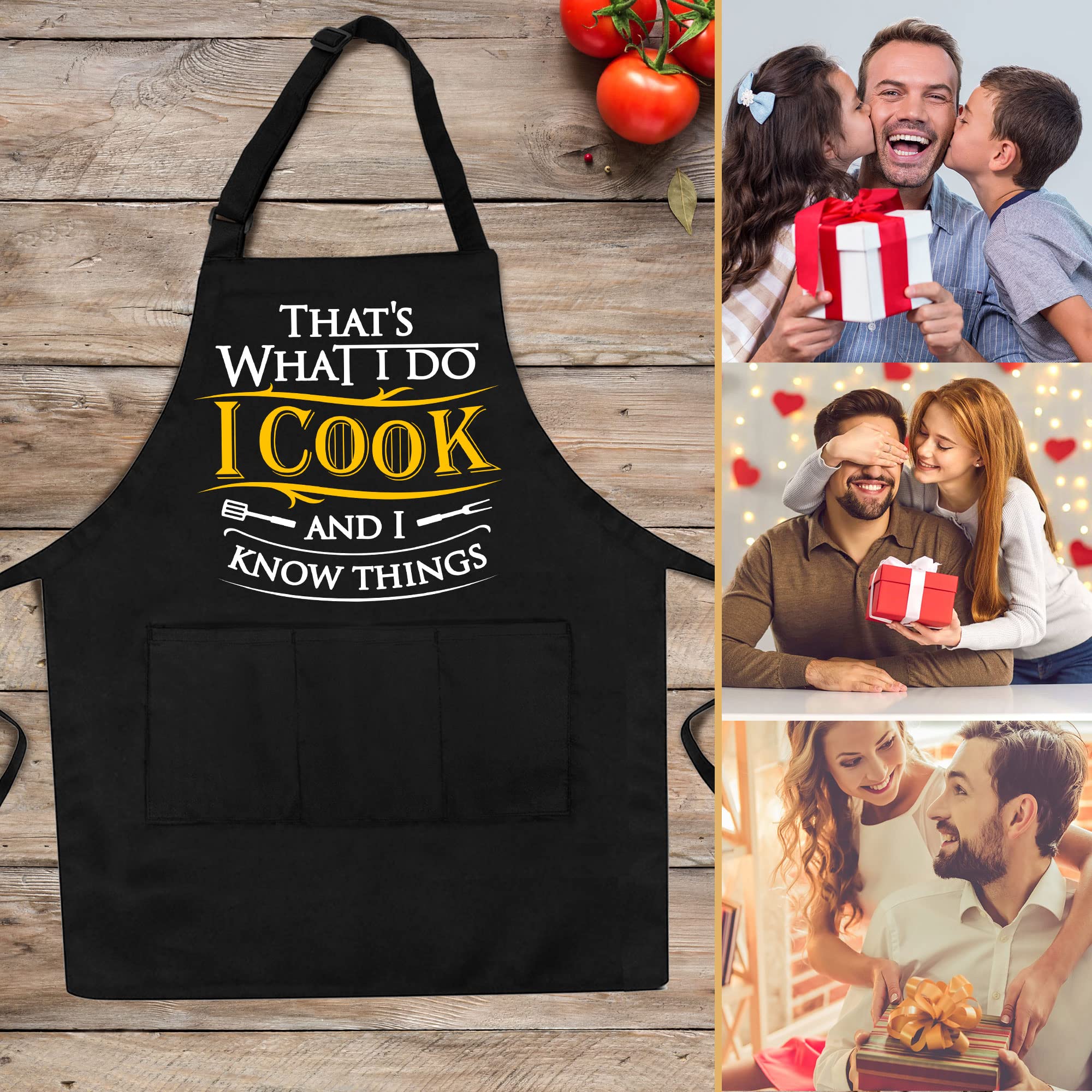 Cusugbaso housewarming apron helps new homeowners entertain while cooking.