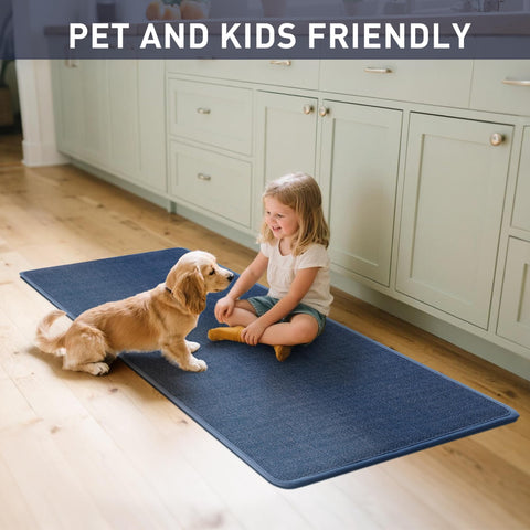Cusugbaso dark blue farmhouse-style kitchen mat fit for any space
