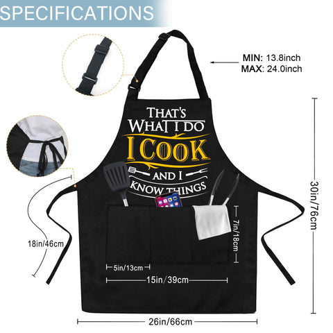 Cusugbaso men's apron with adjustable neck and waist straps for a comfortable kitchen fit.