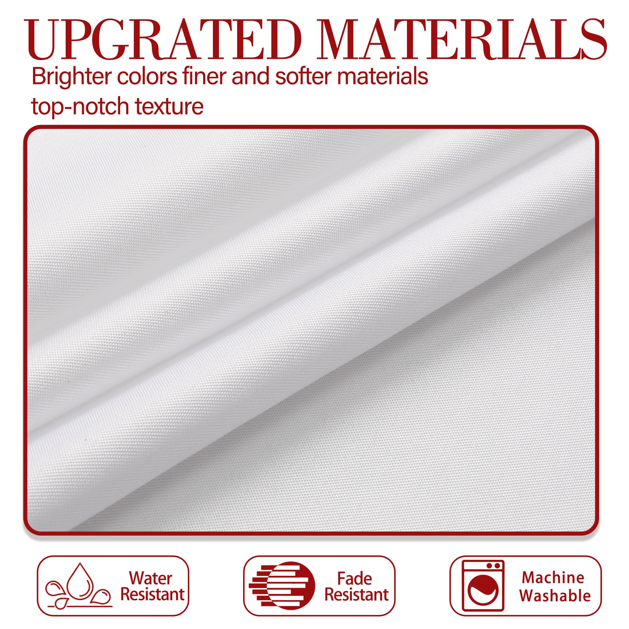 Cusugbaso tablecloth with water-resistant coating helps spills wipe away.