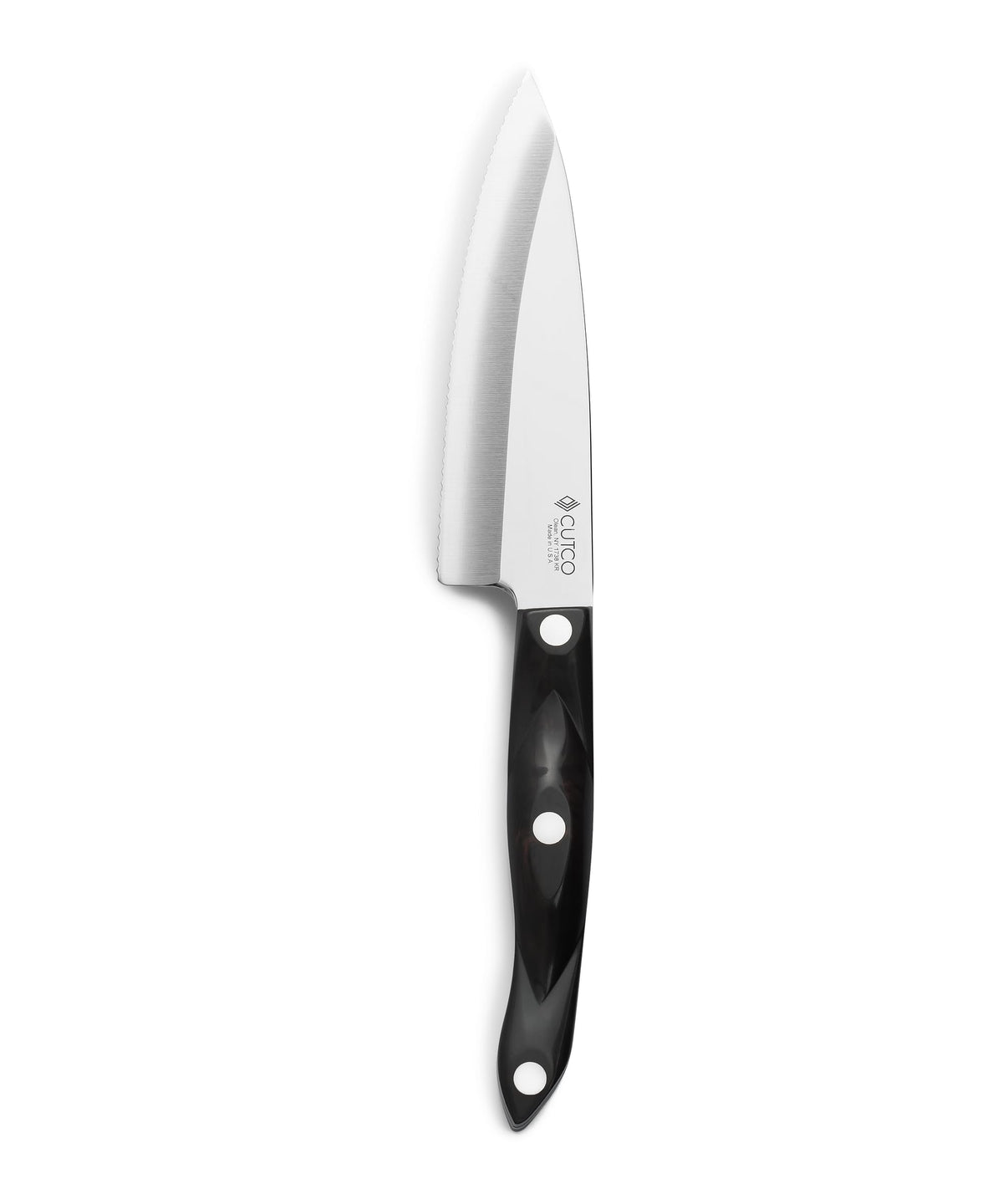 Cutco 1738 Gourmet Prep Knife with brown handle for precise slicing and coring.
