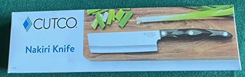 Cutco Nakiri knife precise slicing for uniform cuts in seconds.